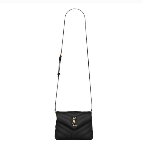 Authentic YSL Saint Laurent LOULOU TOY STRAP BAG MATELASSÉ "Y" LEATHER in Black! - Picture 3 of 17